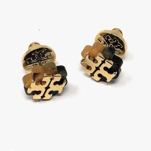 Tory Burch Logo Flower Resin Stud Earring - Tortoise/Gold